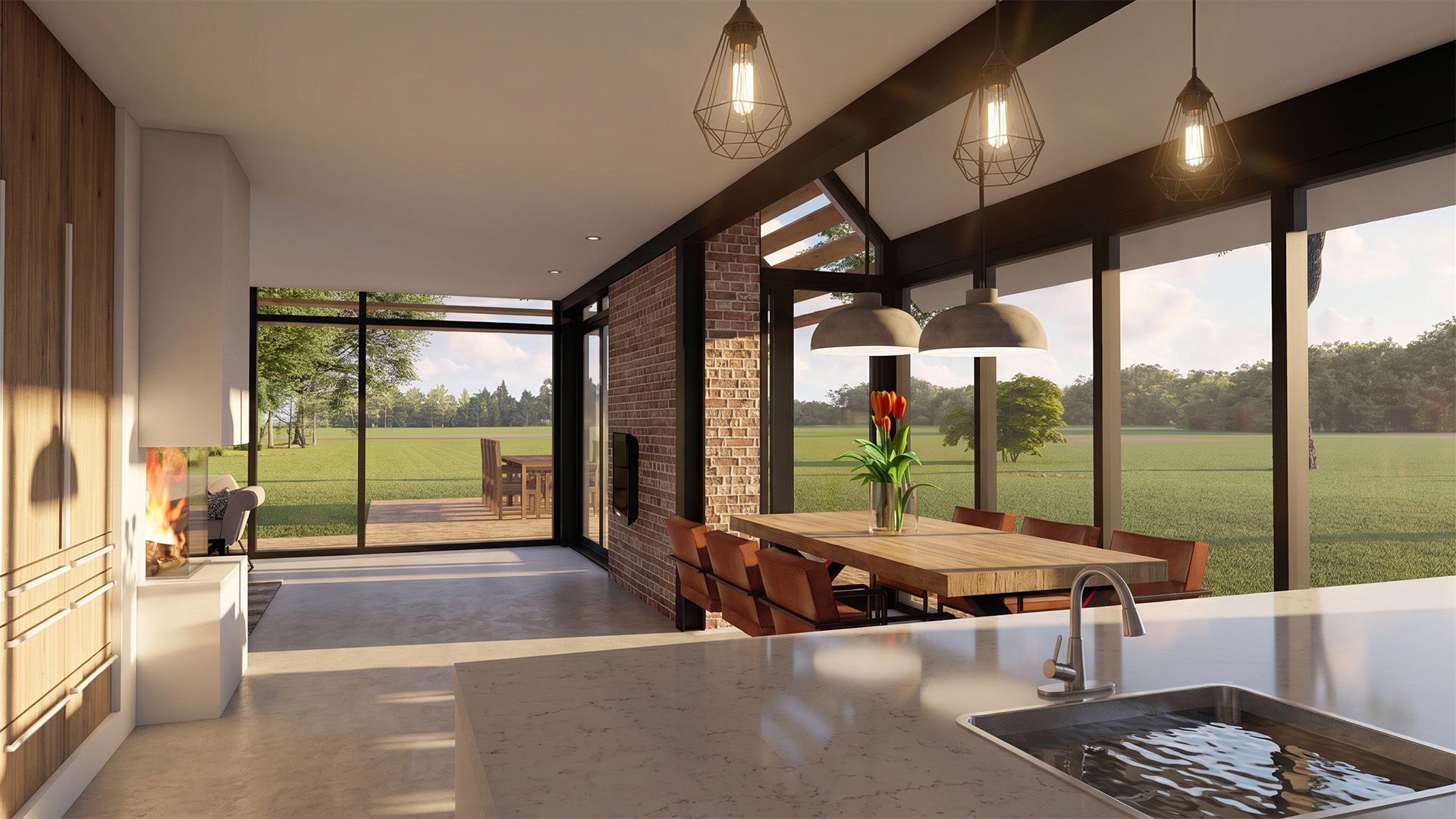 Moderne Schuurwoning Render Interieur 1